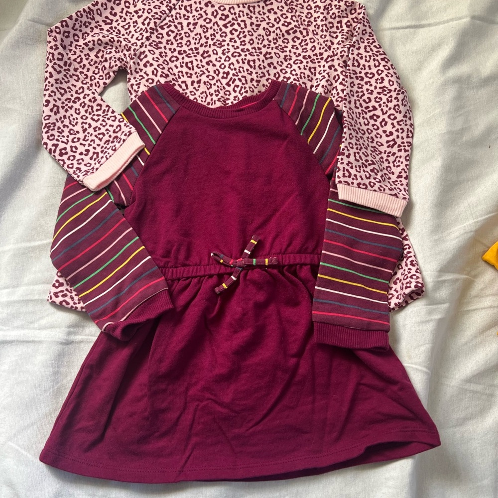 Okie Dokie Kids Casual Dresses - Pink and Burgundy